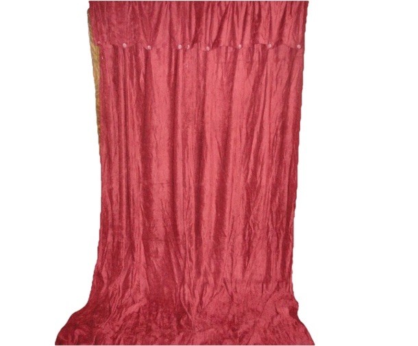 CROSCILL CHEVRON CHENILLE CLARET RED (PAIR) CURTAINS PANELS RAYON BLEND 44 X 84