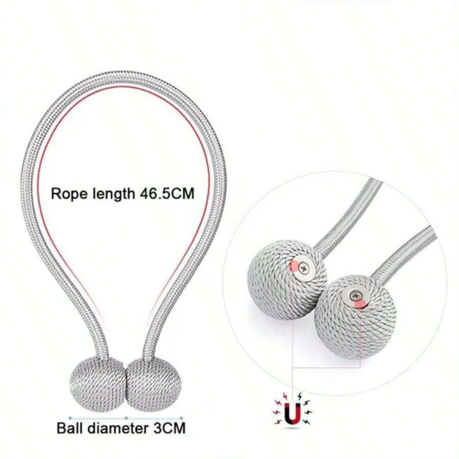 2pcs Magnetic Curtain Tiebacks Curtain Holder Clips Tie Bands Window Home Decor