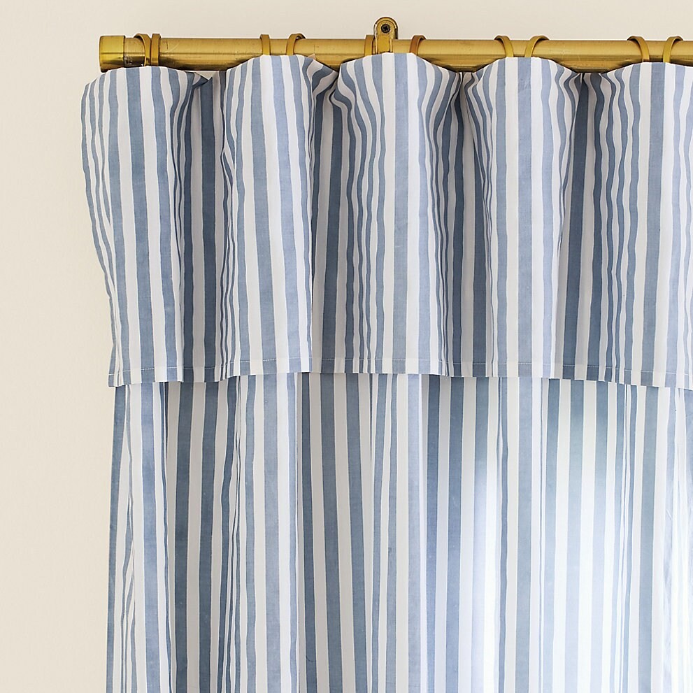 Ballard Designs Classic Stripe Ruffled Drapery Panel…