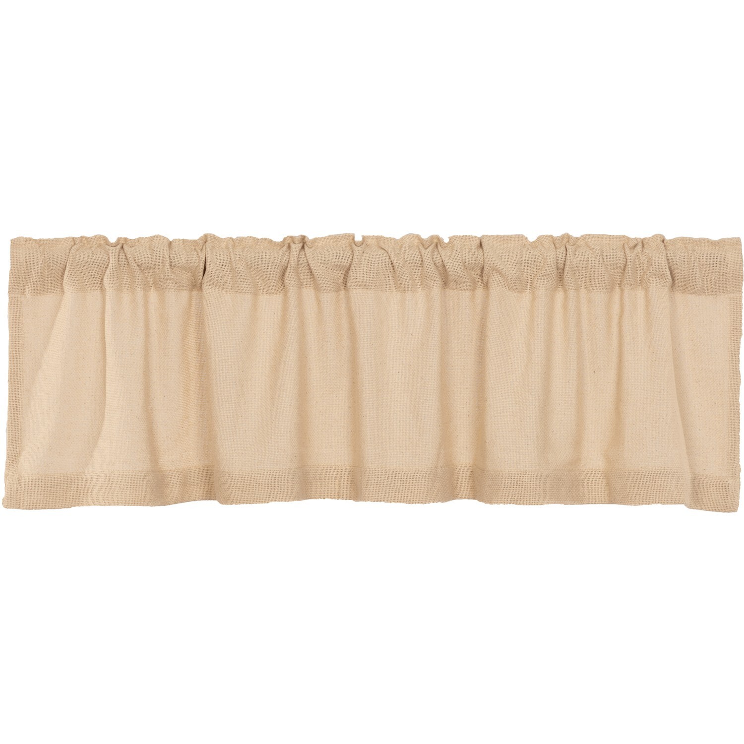Primitive Farmhouse Rustic DARK CREAM BURLAP VALANCE Topper Curtain 60″