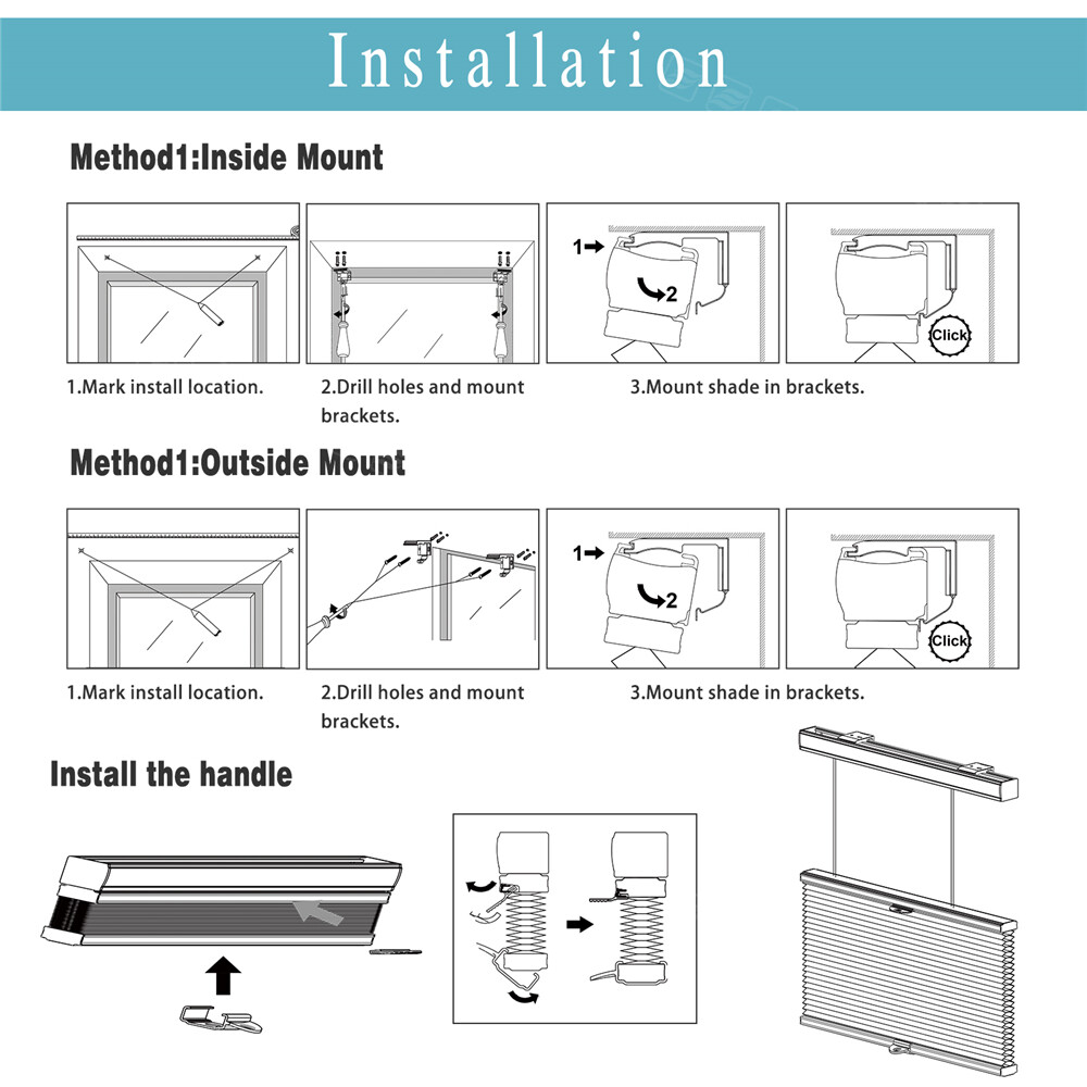 CUSTOM SIZE Blackout Honeycomb Shades Top Down Bottom Up Cellular Blinds