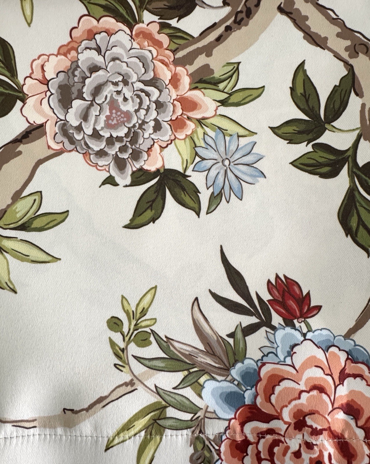 Lillian August Window Curtains 2 Panels 38 x 96″ Cream Birds Drapers Back Tab