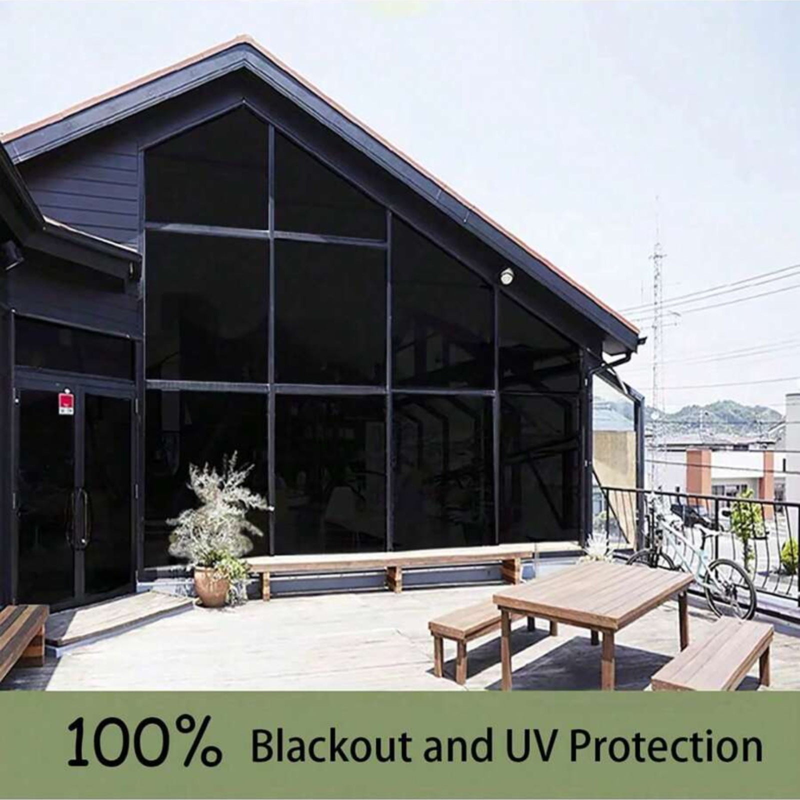100% Blackout Window Film UV Sun Heat Blocking Protection Privacy Cover Glass