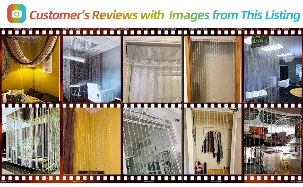 Crystal Beaded Curtain Door Curtains Room Divider Hanging Diamond Acrylic Beads