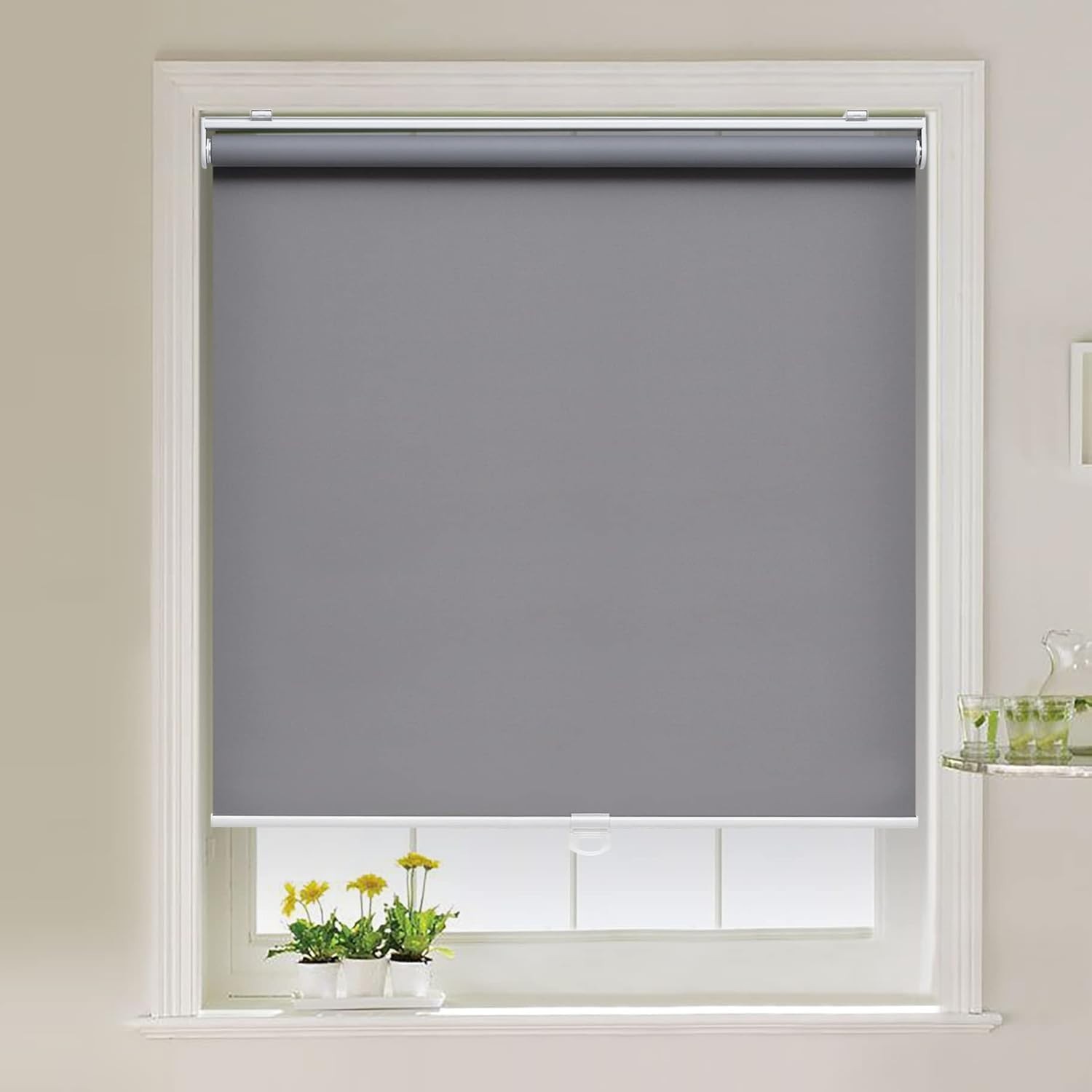 Cordless Blackout Roller Shades Window Coverings UV Block Room Darkening