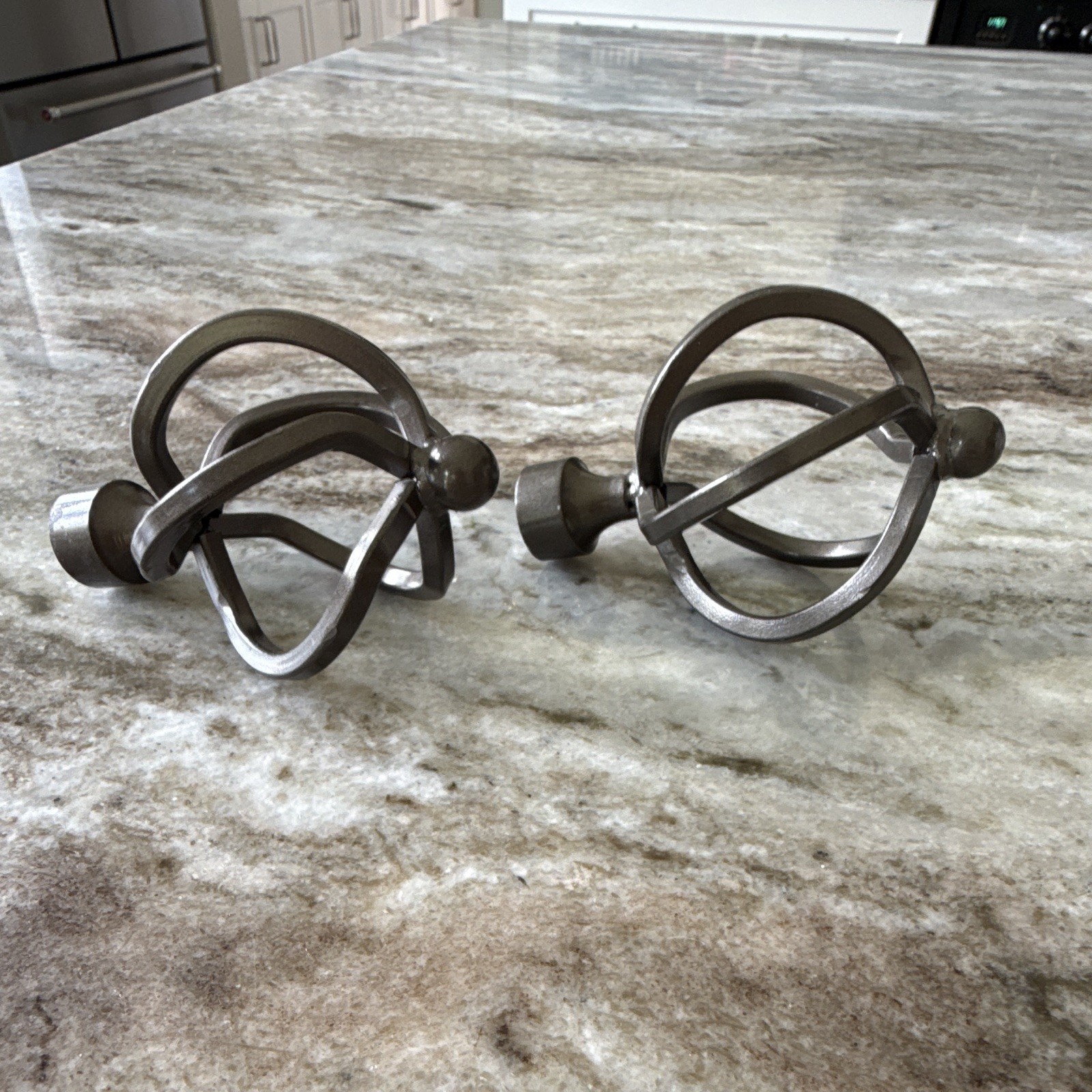 Pair of Bronze Curtain Rod Finials Bird Cage Design Fits 1/2 – 5/8 inch Rod