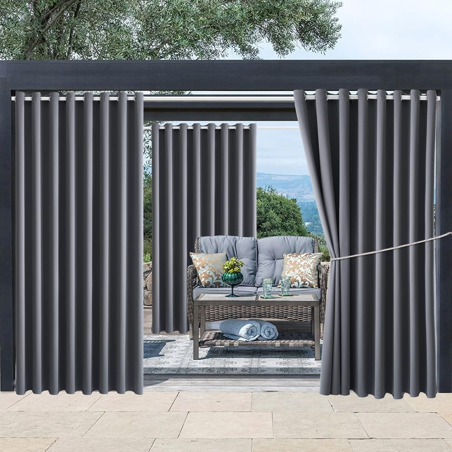 Waterproof Blackout Outdoor Curtains W105xL84 – 2 Panels for Patio & Home