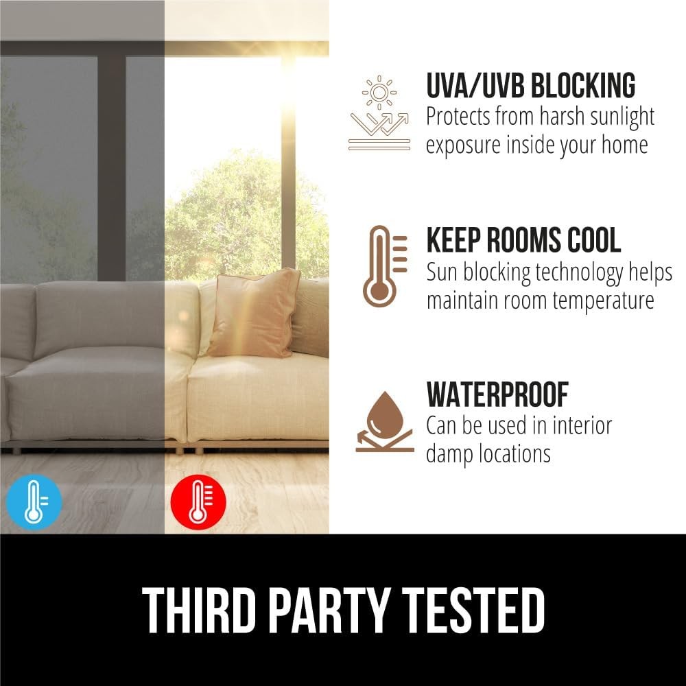 Removable Two Way Sun Blocking, Reusable No Residue Stickers 17.5 x 78.7 Inch