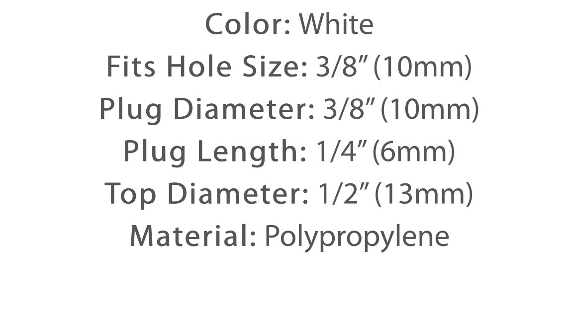 25 Count 3/8 Inch White Hole Plugs Window Frames Furniture Car Fence And More