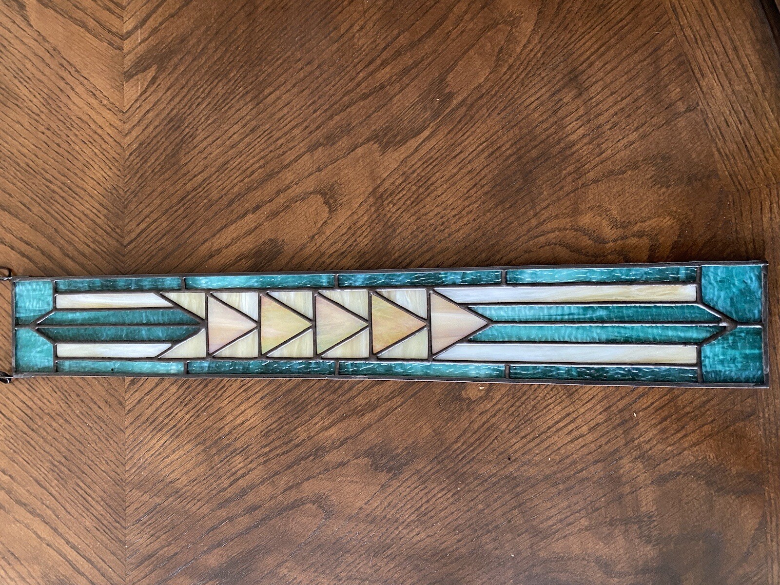 Authentic Stained Glass Art Deco Suncatcher Window Hanging Panel