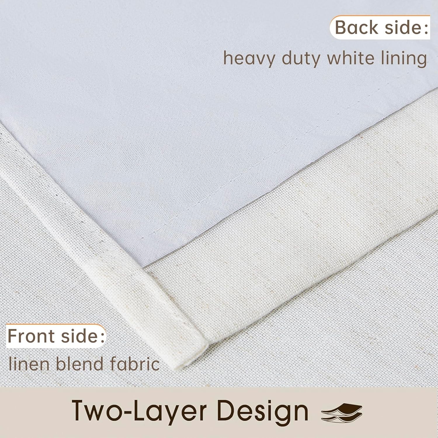 Pinch Pleat Linen Blend Curtains 108 Inch Long,Custom Made Floor to Ceiling Leng