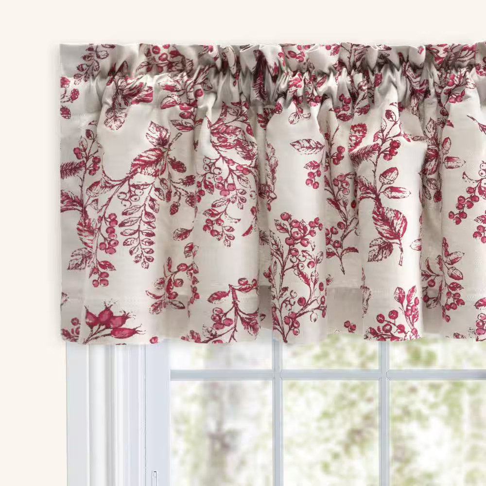 Waverly Garden 80 In. W X 13 In. L Tailored Valance in Garnet