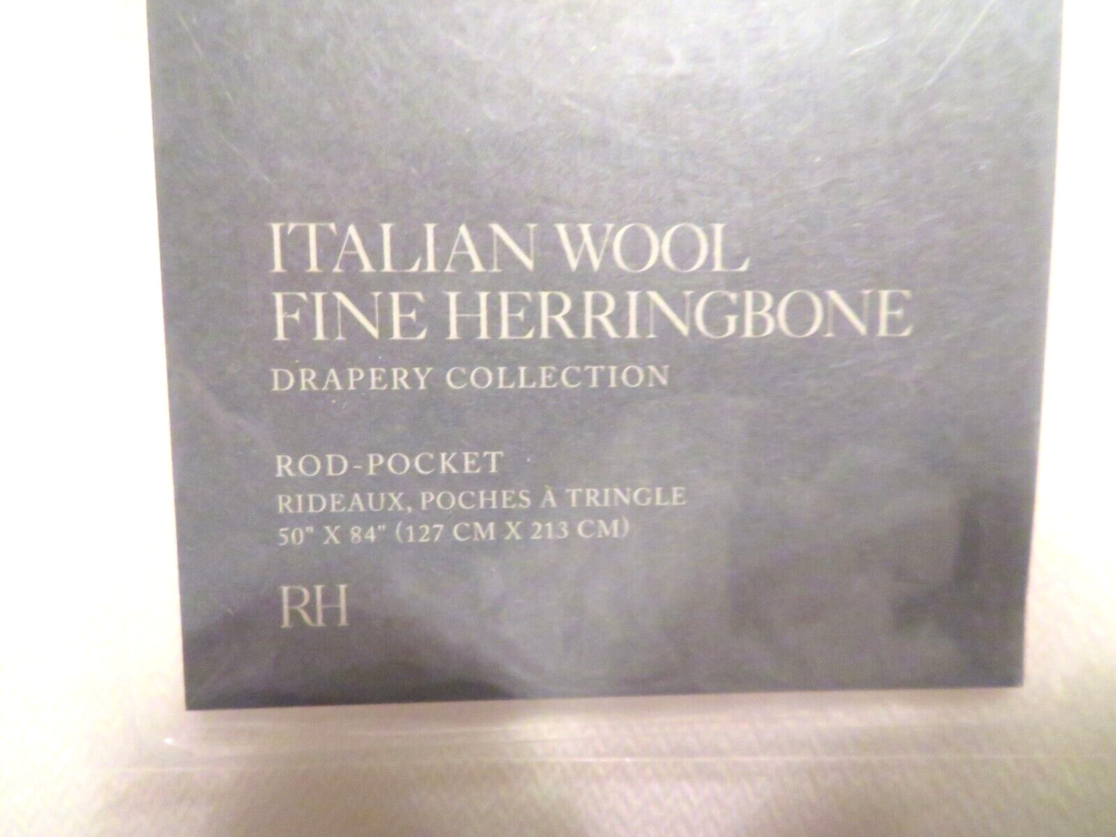 SET 2 Restoration Hardware WOOL Curtain Panels Drapes 50X84 HERRINGBONE Natural