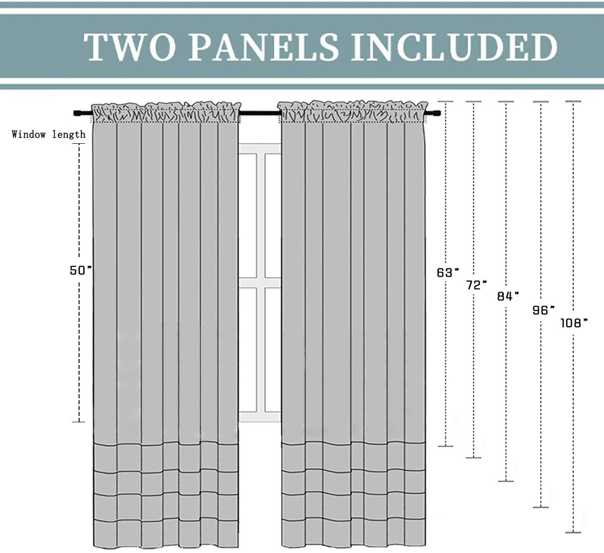 2 Panel Ombre Sheer Curtains 40×63 Pink Purple Rod Pocket Girls Bedroom Drapes