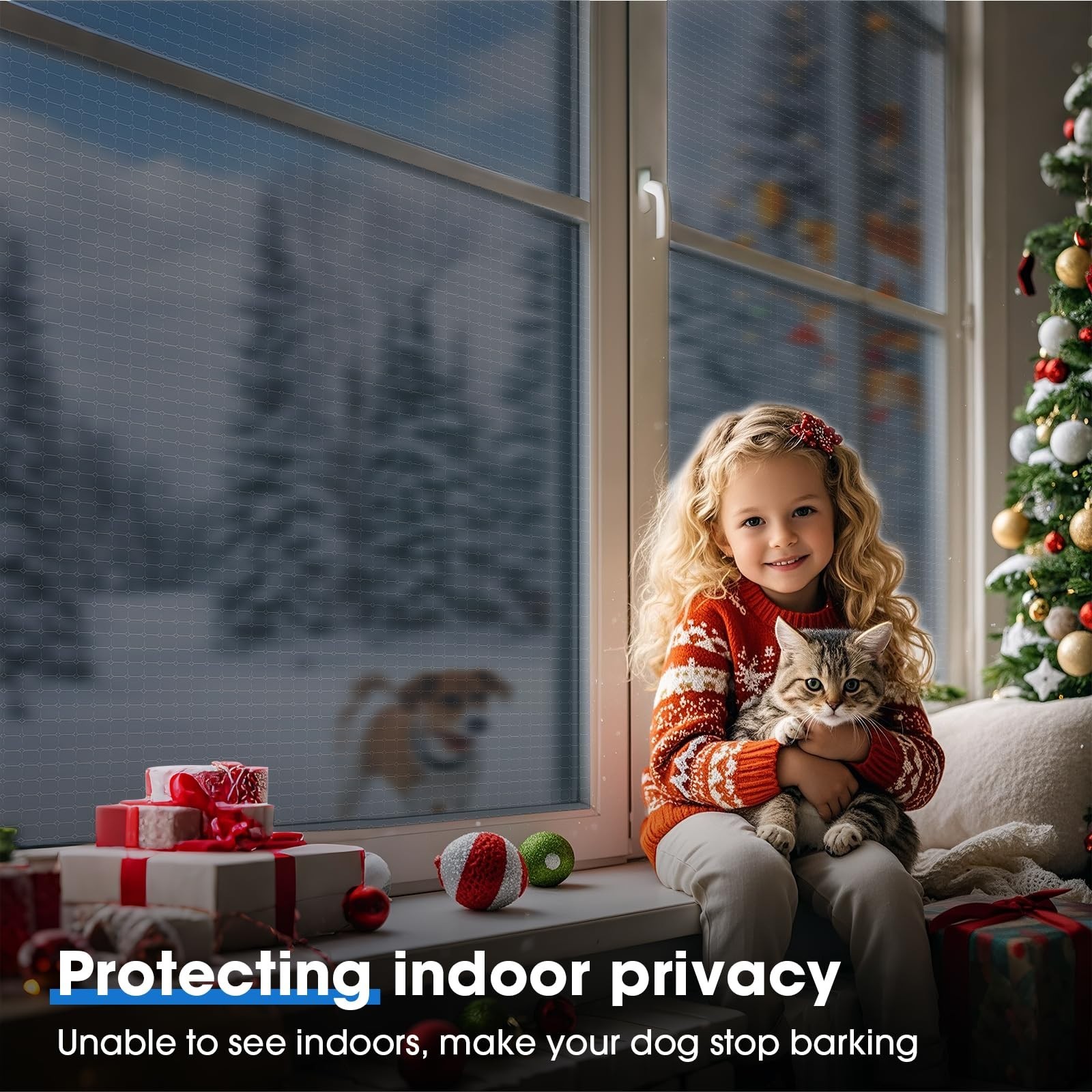 (3 Pack) One Way Privacy Window Film Blue Vinyl Static Cling 17.5 x 78.7 Inch