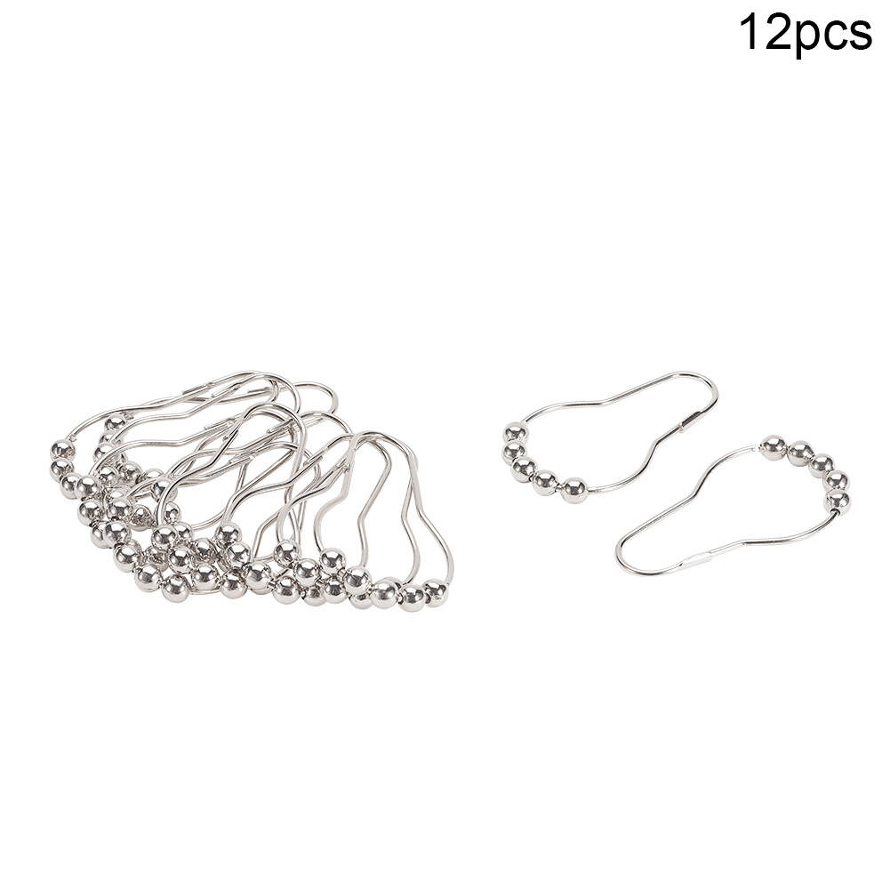35mm Iron Zinc Alloy Shower Curtain Rings Hooks Rustproof Bathroom Rods Curtains