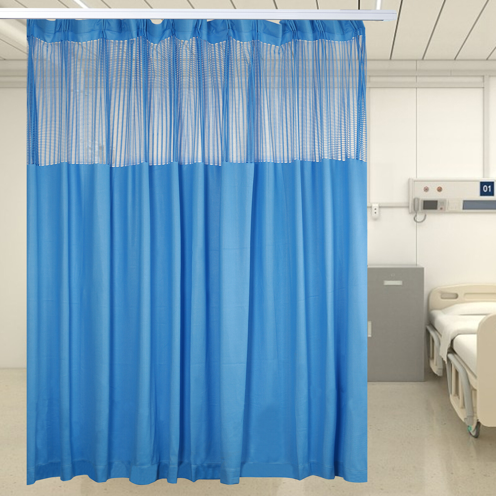 Room Divider Curtain Blue SPA Salons School Nursery Screen Partition 12ft x 8ft