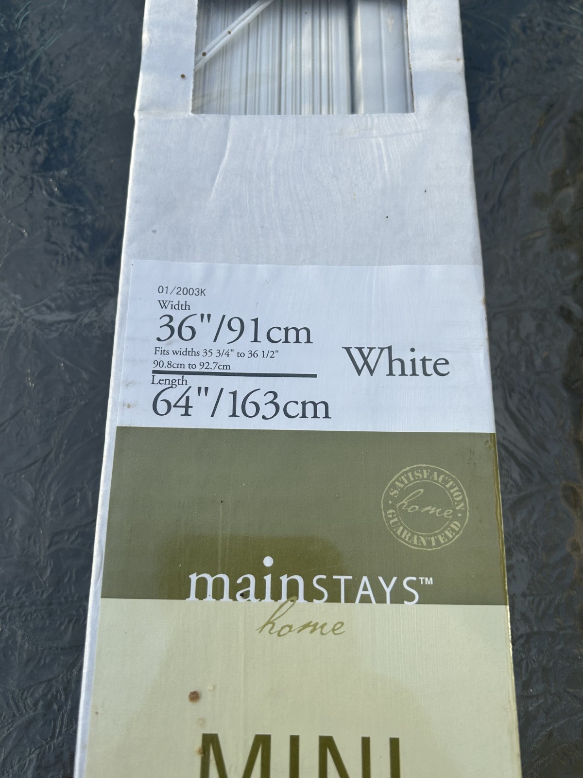 Mainstays Mini Blinds White Vinyl Light Filtering 36×64 New In Box