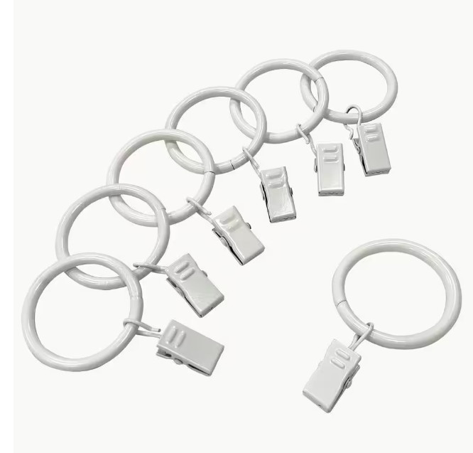 Home Decorators Collection 1-1/4 in. Clip Rings in White (7-Pack)