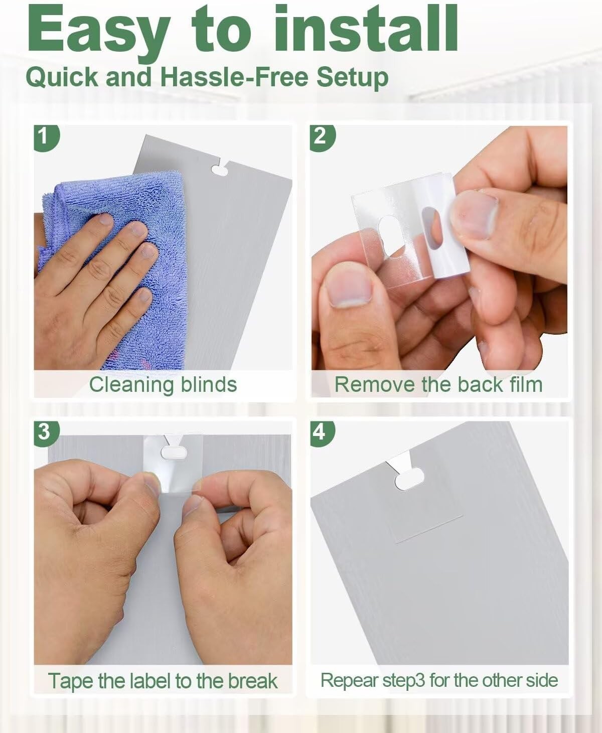 100Pcs Vertical Blinds Replacement Slats Repair Kit – Transparent PVC Tabs wi…