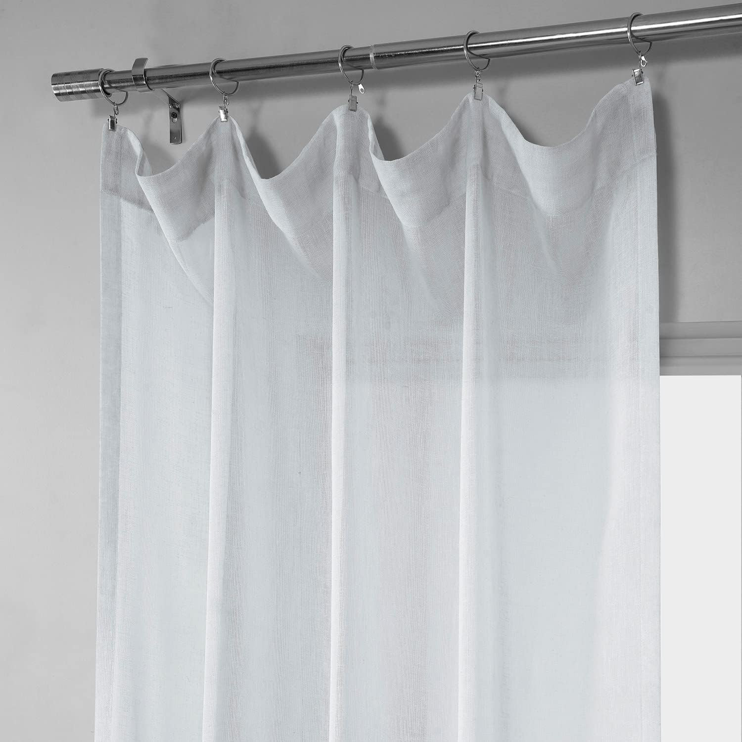 Solid Sheer Curtains for Living Room Linen Texture 50 X 96 (1 Panel), SHCH-SS071