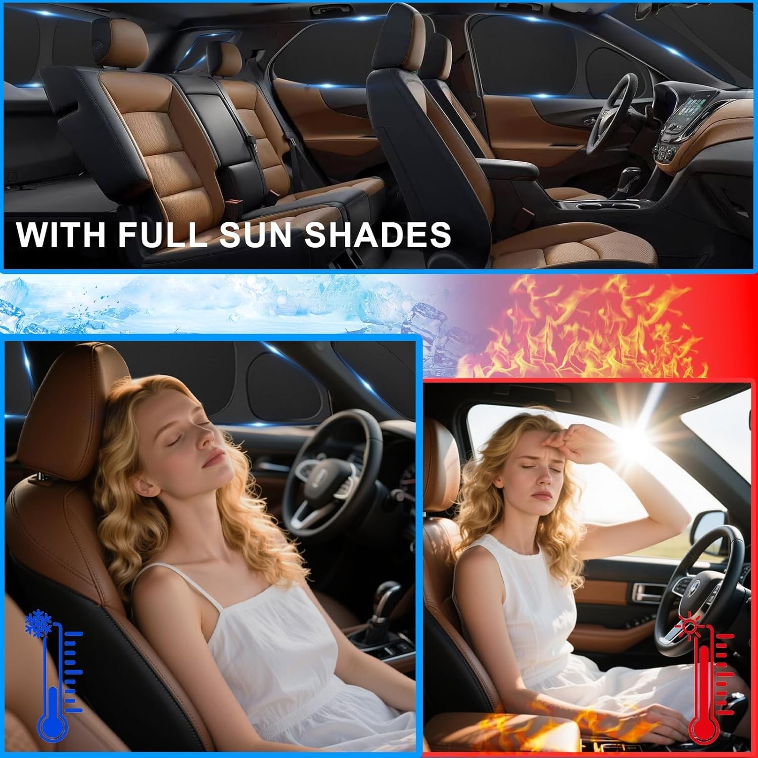 8Pcs Thicken Sun Shades for Tesla Model S 2012-2025(Not for Plaid or Long Range)