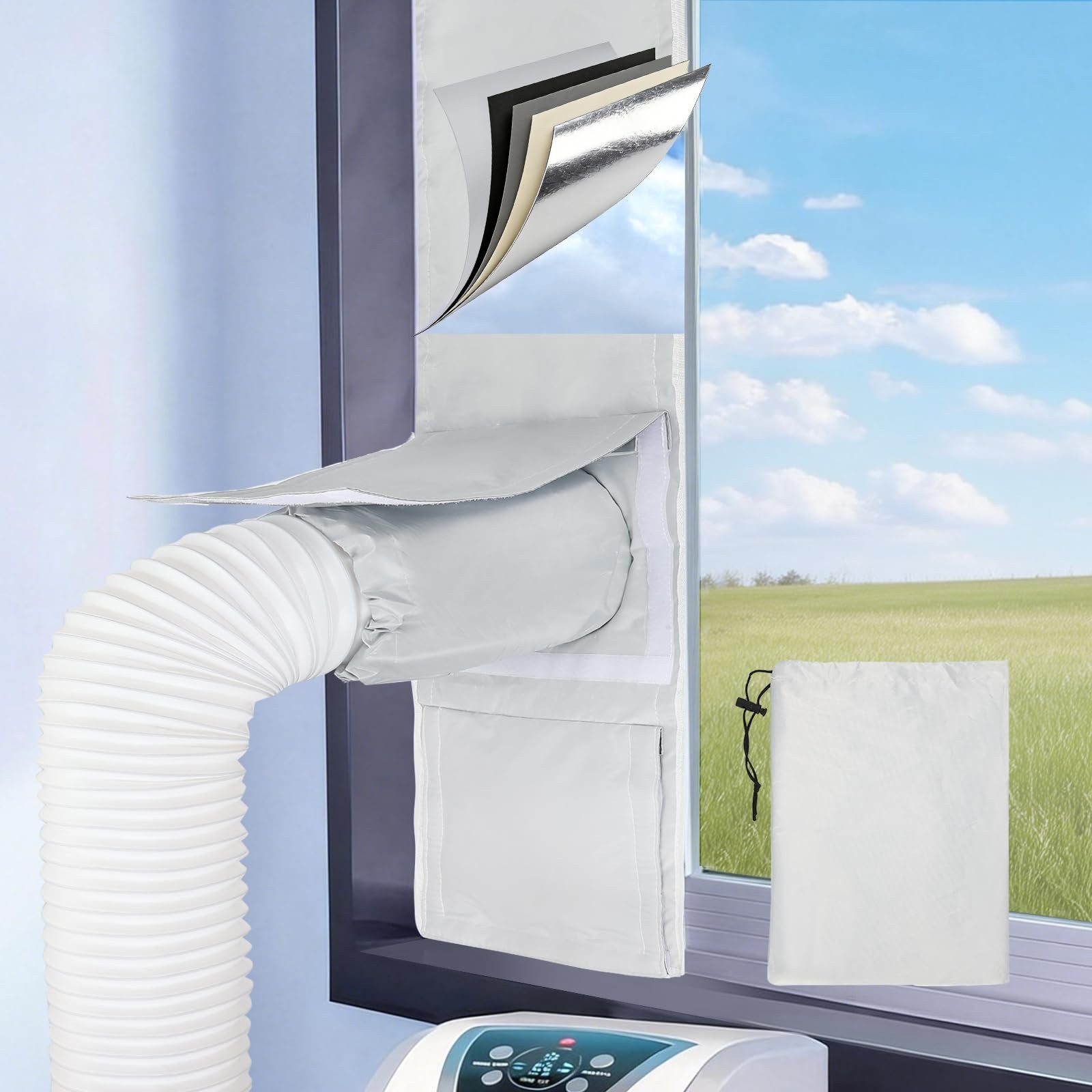Portable AC Window Seal Kit for Sliding Windows – Venting Trim/Fold-to-Fit (11×6