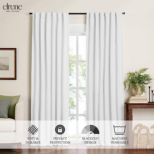 Home Fashions Harrow Solid Texture Blackout 52″W x 108″L (Pack of 1) White