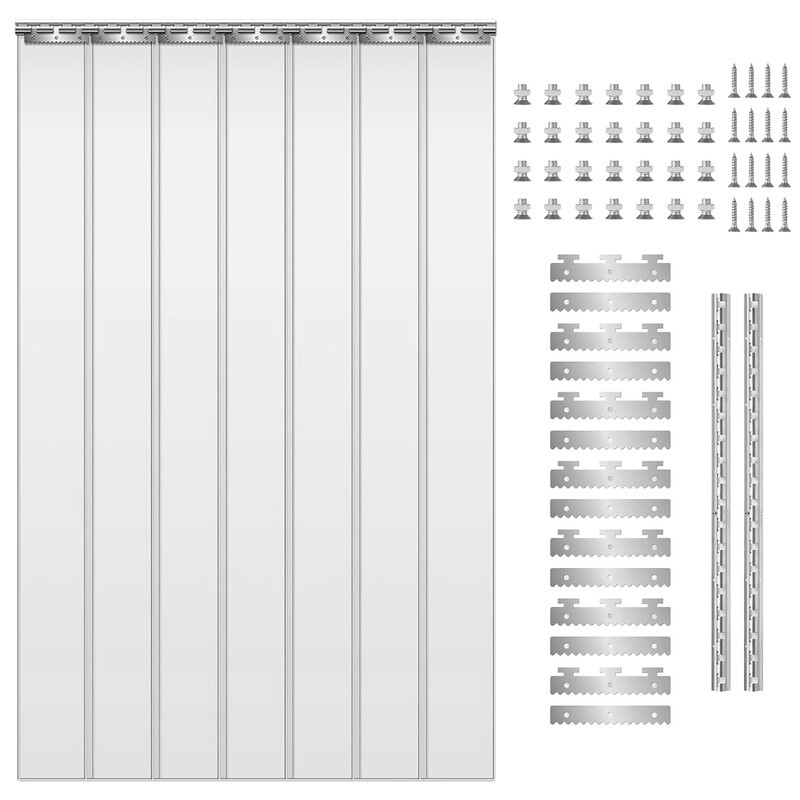 Strip Curtain PVC Door Curtain 48in x 96in Clear Plastic Door Strips Doorway