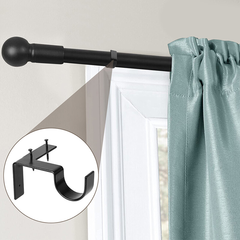 8Pcs Curtain Pole Brackets No Drill Curtain Rod Holder Into Wooden Window Frame