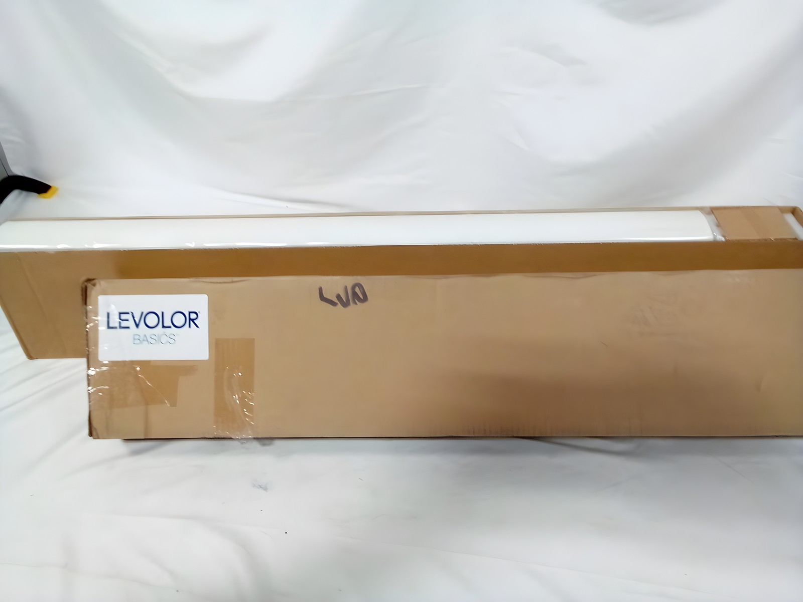 LEVOLOR Basics 2 in Cordless Room Darkening White Faux Wood Blind 35 in x 64 in