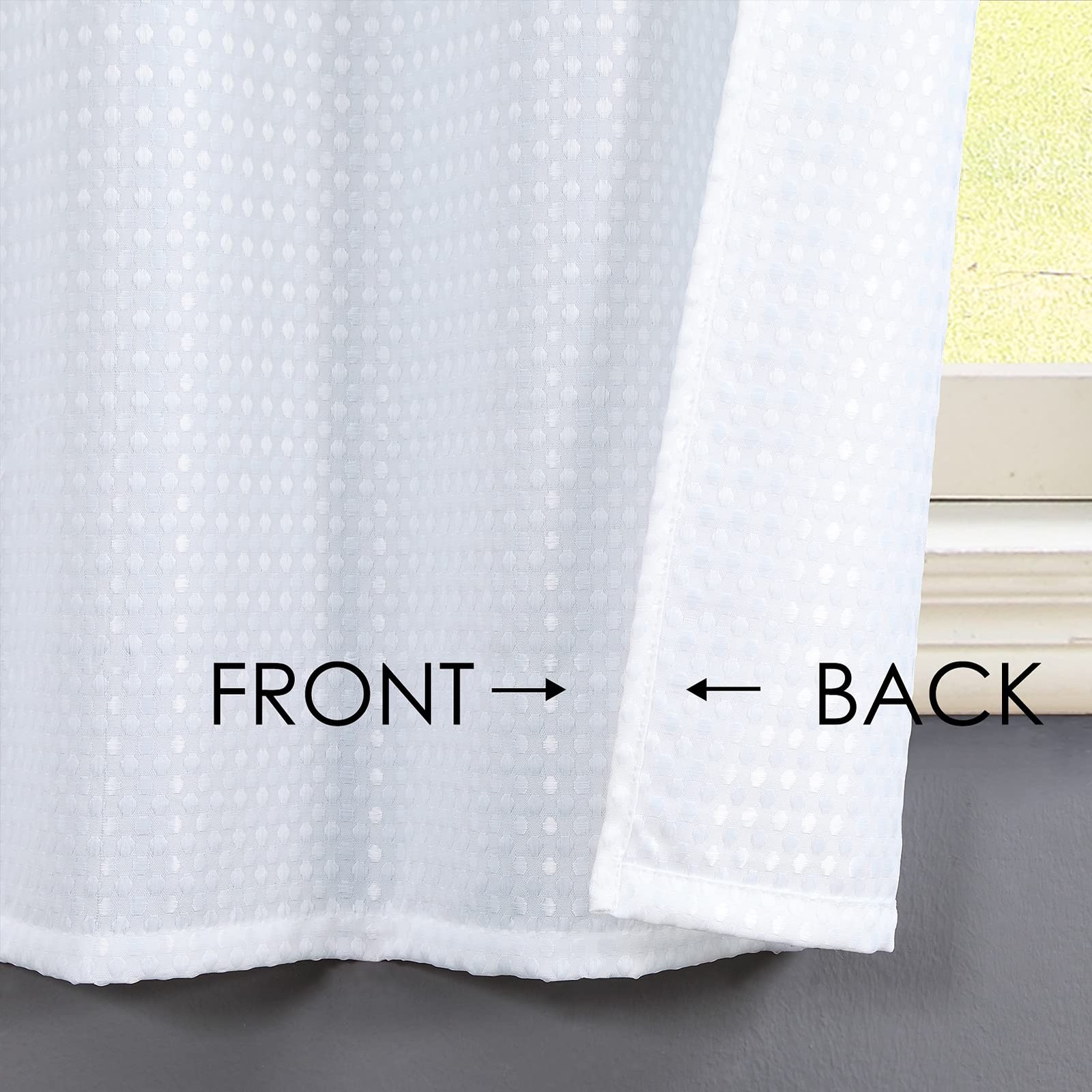 Home Queen White Water Resistant Bathroom Window Curtains,28WX45L Inch