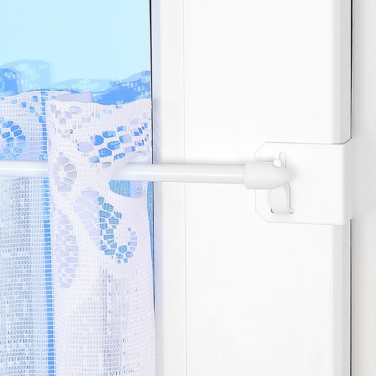 Set curtain rod “extra” 80-120 cm extendable + holder for top and side