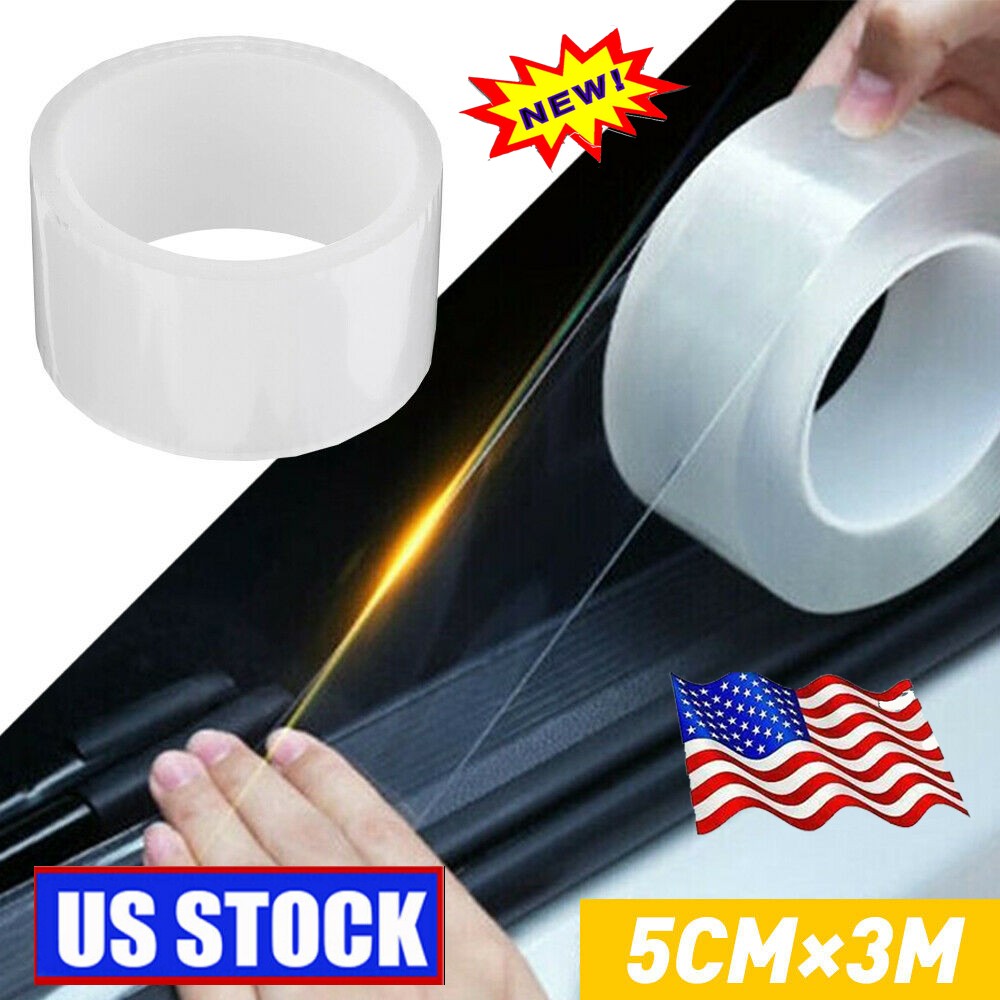Car Sticker Carbon Fiber Rubber Door Sill Protector Edge Guard Strip 5CMxDY