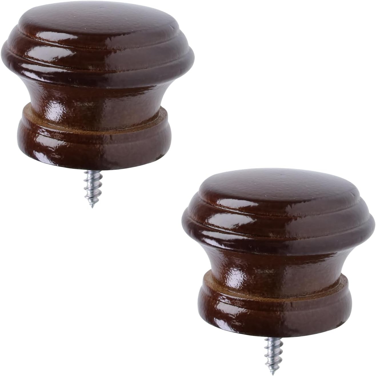 Curtain Rod Finial Replacement for Living Room,Bedroom,2Pcs | Screw on Curtain