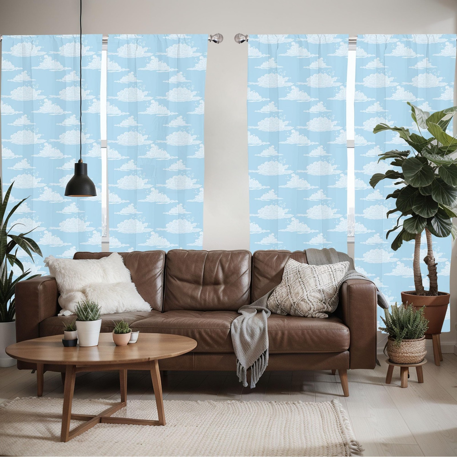 Ambesonne Seafoam Blue Window Curtains 28″ x 84″ Pack of 2 4 Panels