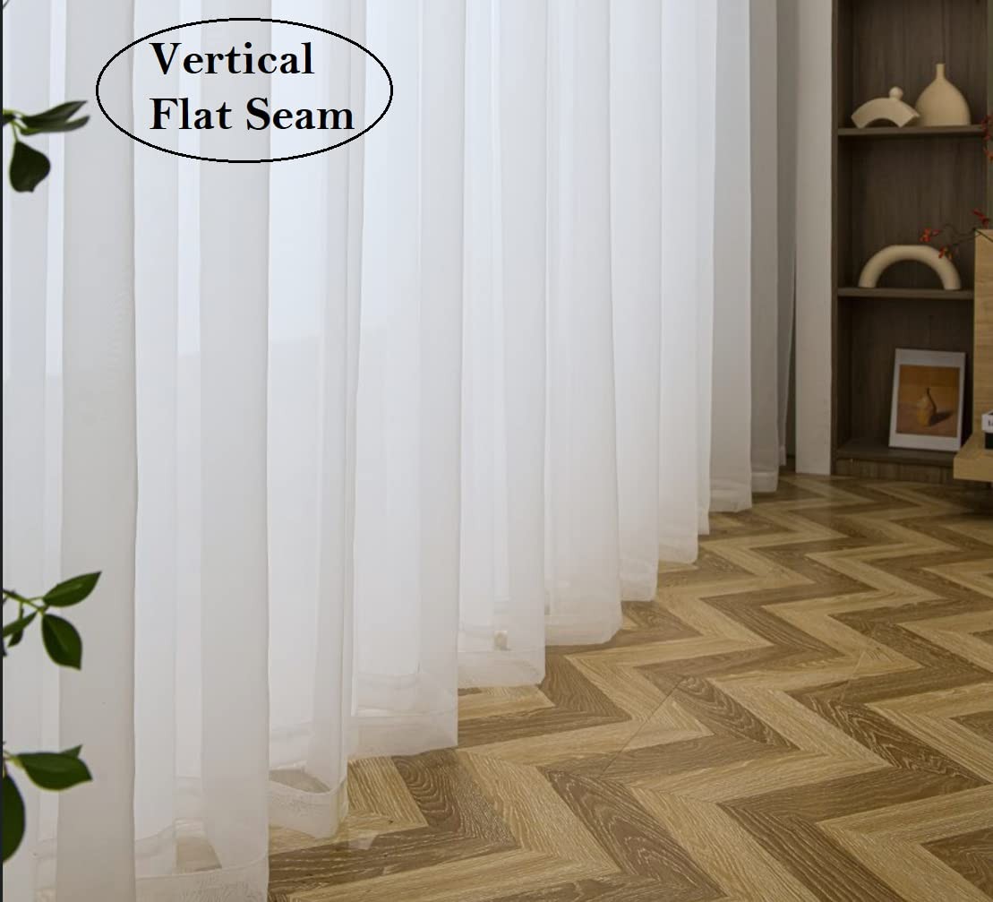 Sheer Outdoor Curtains 2 Panels W52 X L130 Eyelets Voile for French Door