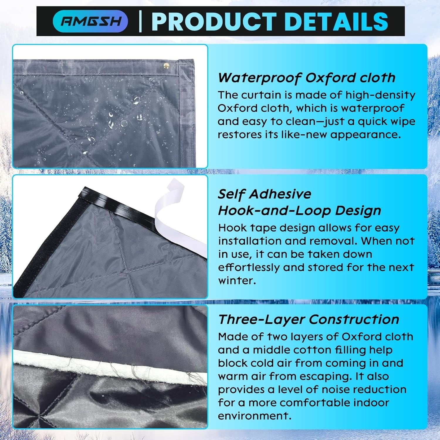 Sleek Thermal Window Insulation Cover 38″ x 62″ – Noise Reducing Design