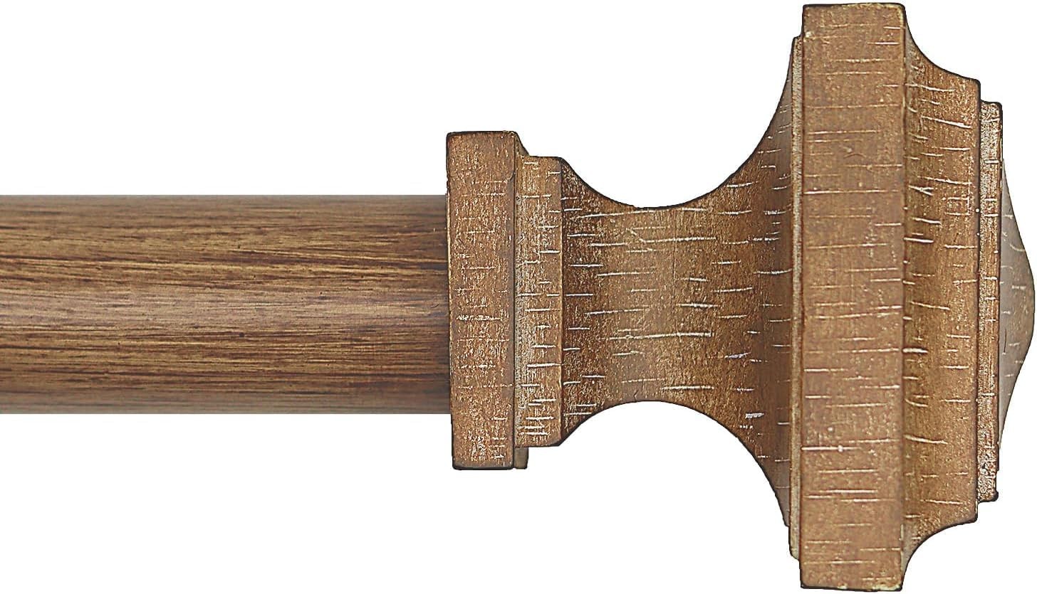 Wooden Curtain Rods for Windows 32-45inches Curtain Rod Diameter 1 Inch, Wood De