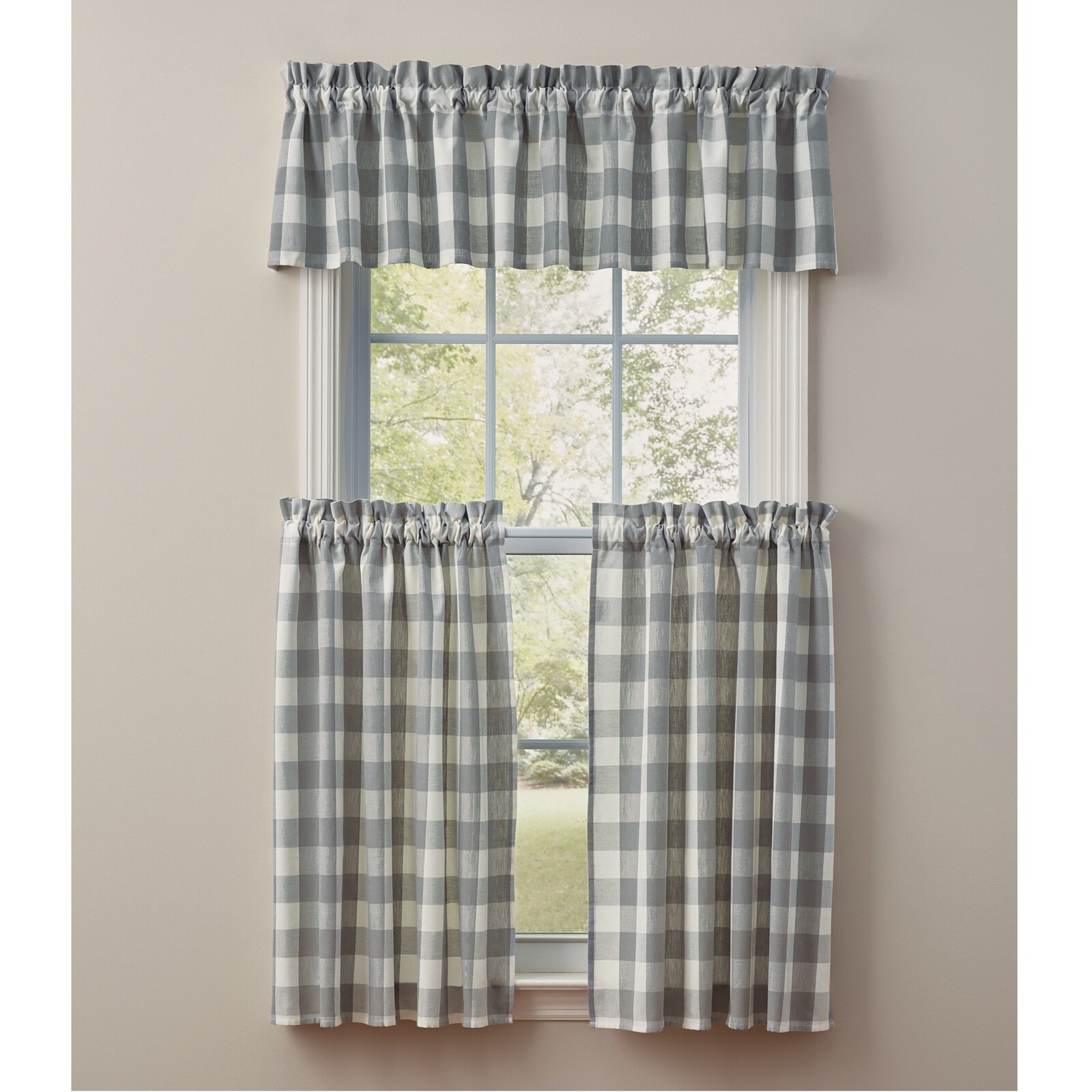 Window Curtain Valance – Wicklow in Dove Gray Buffalo Check by Park Designs