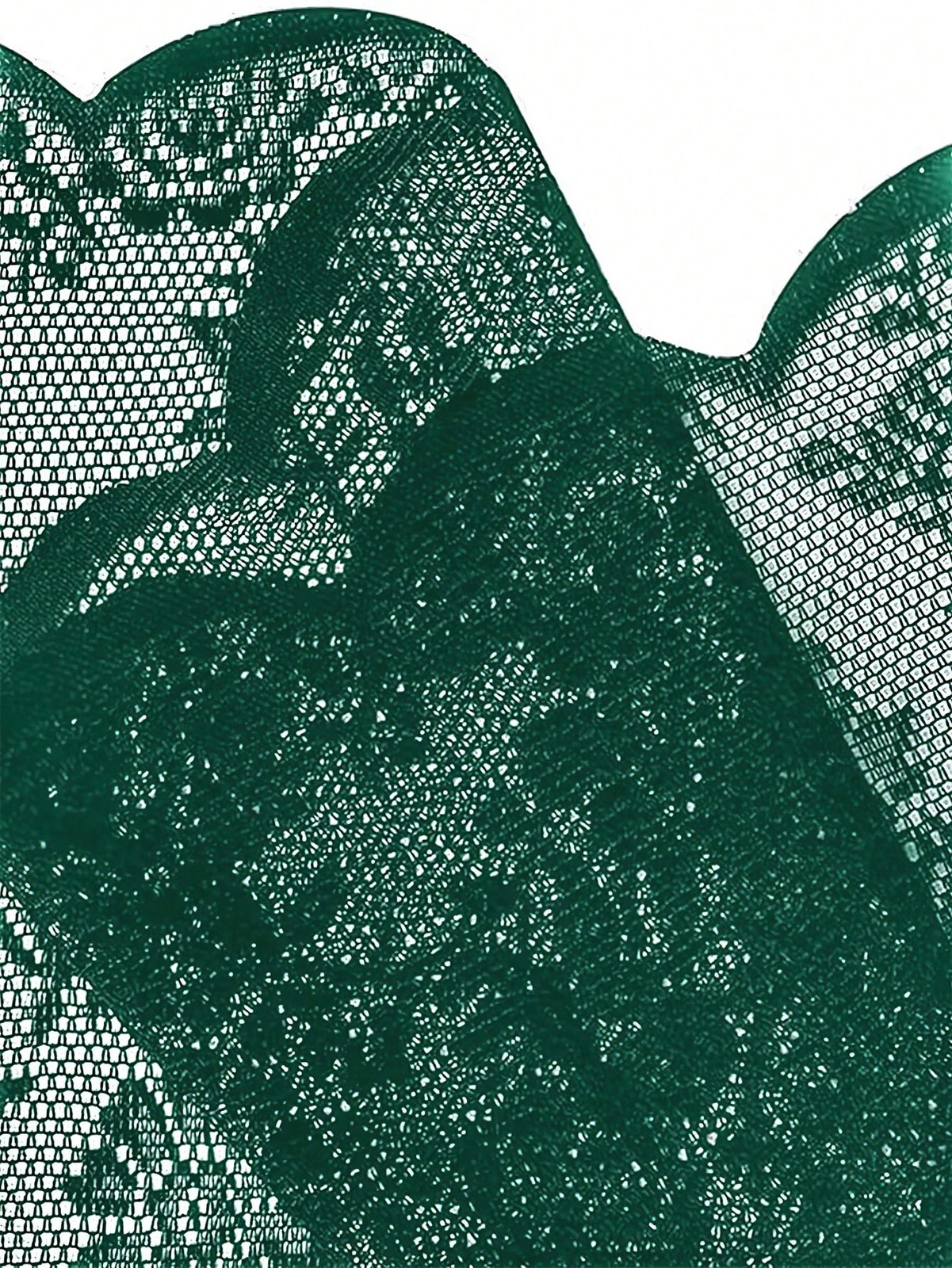Green Floral Lace Sheer Curtain Panel 59Wx118L 150x300cm For Window