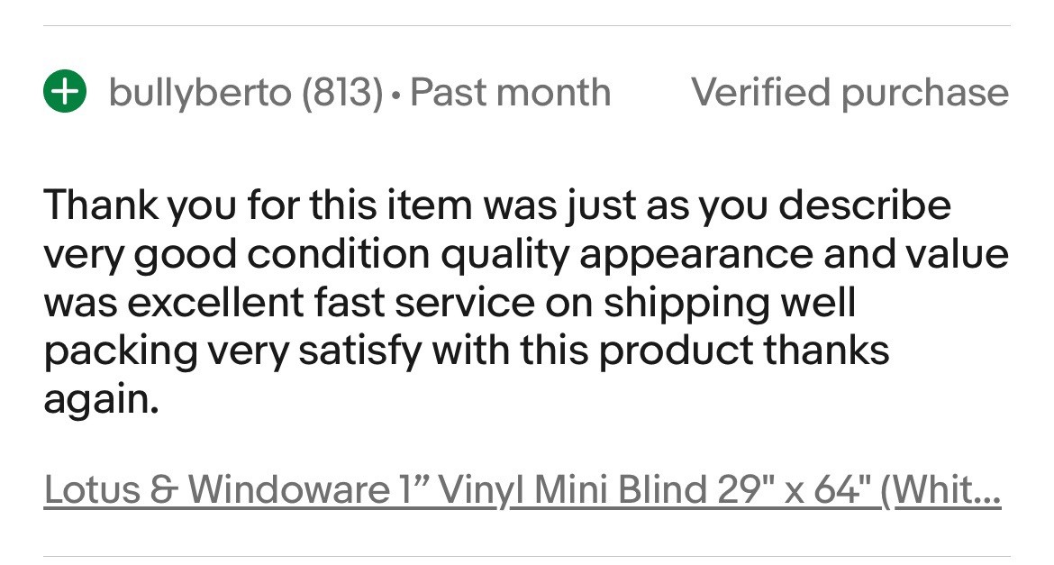 Lotus & Windoware 1” Vinyl Mini Blind 29″ x 64″ (White) Qty-1 Free Shipping