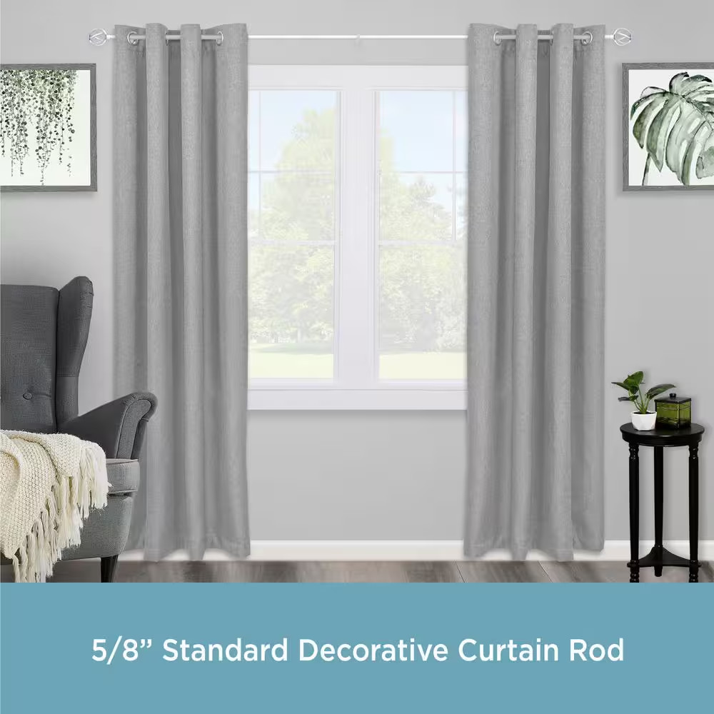 Cage 48 In. – 86 In. Adjustable Single Curtain Rod 5/8 In. Diameter in Brushed N