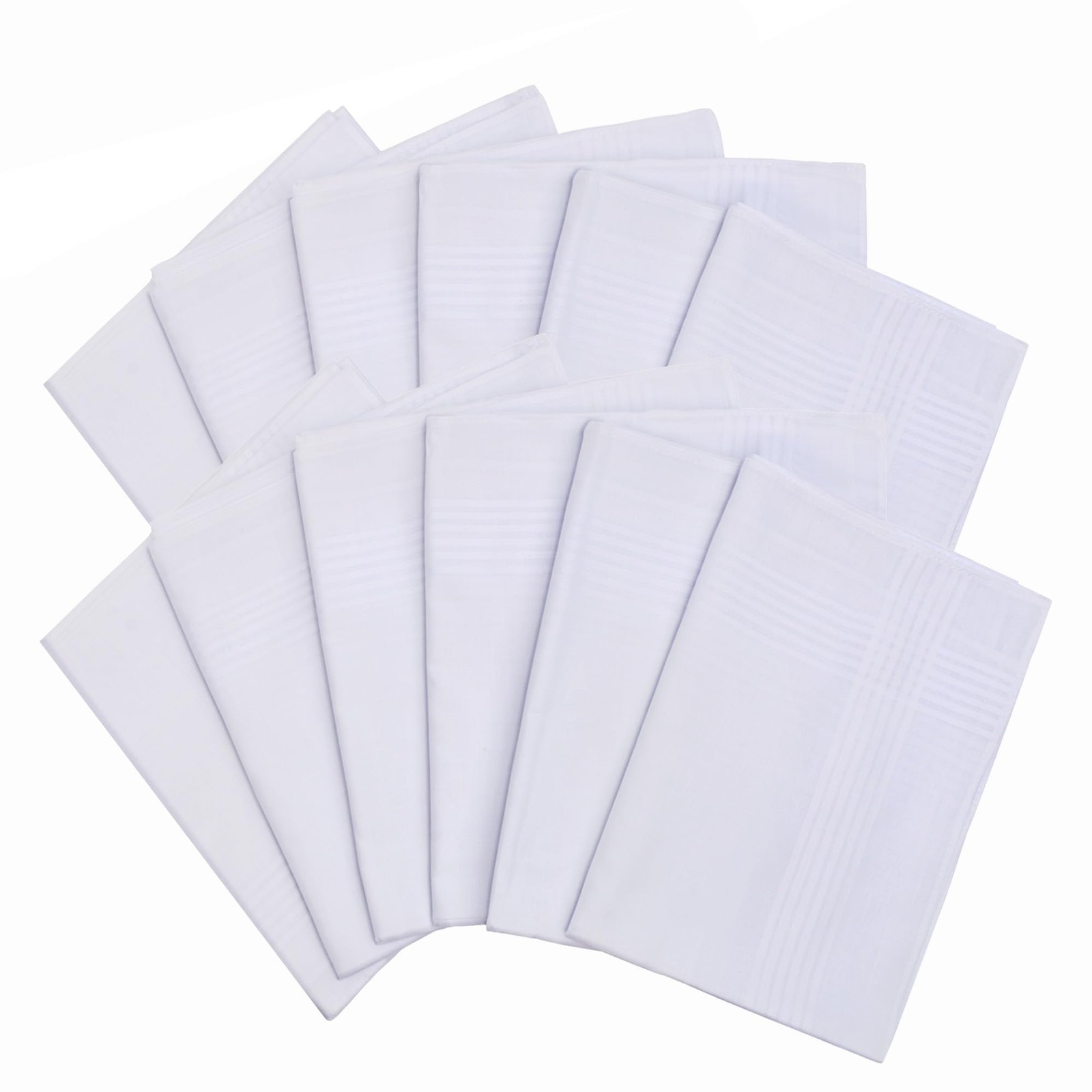 DR. ANISON Handkerchiefs for Men Soft Pure White Cotton Hanky 16 inches,