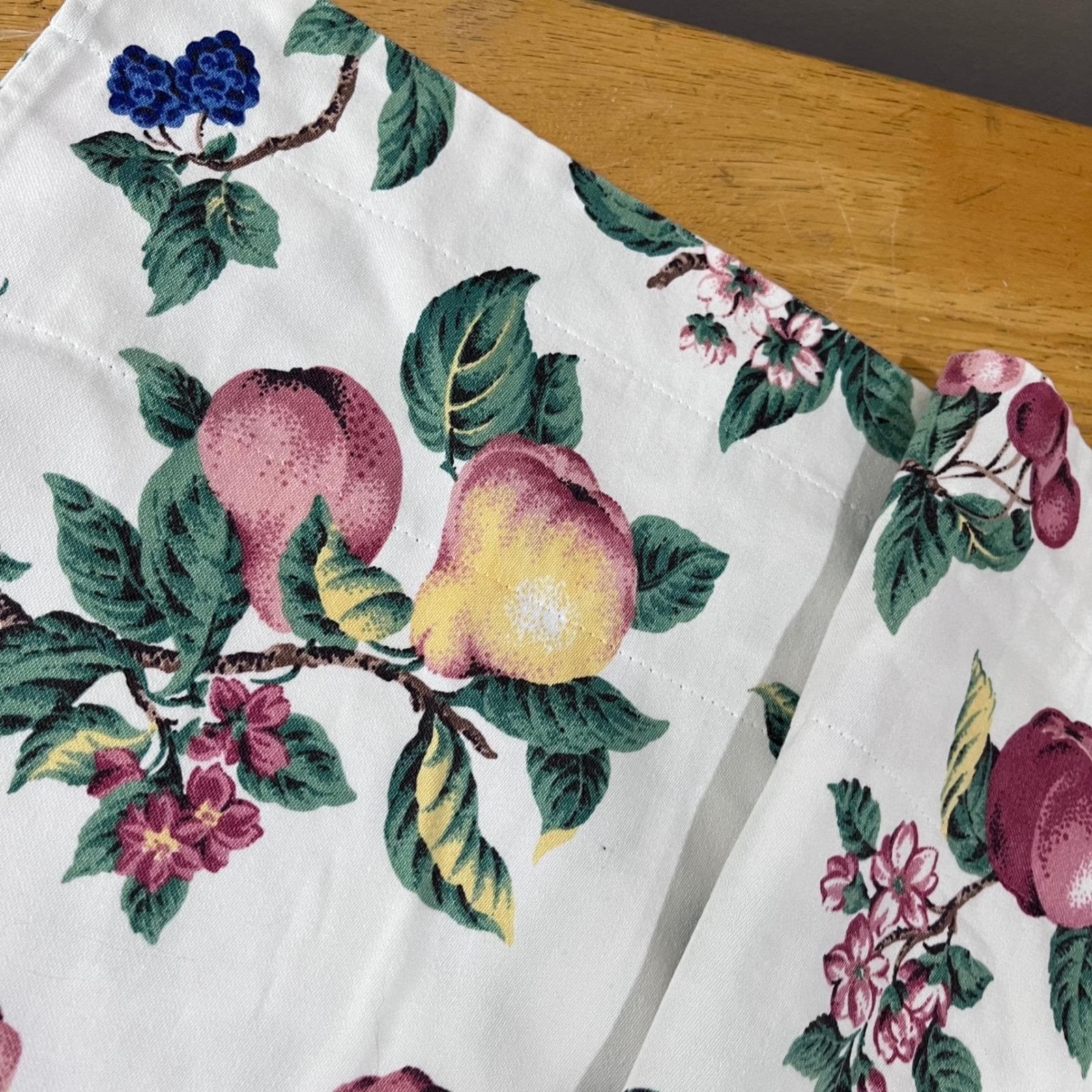 Vtg Cottagecore Fruit Botanical Window Valance 50×13 Farmhouse Orchard Print