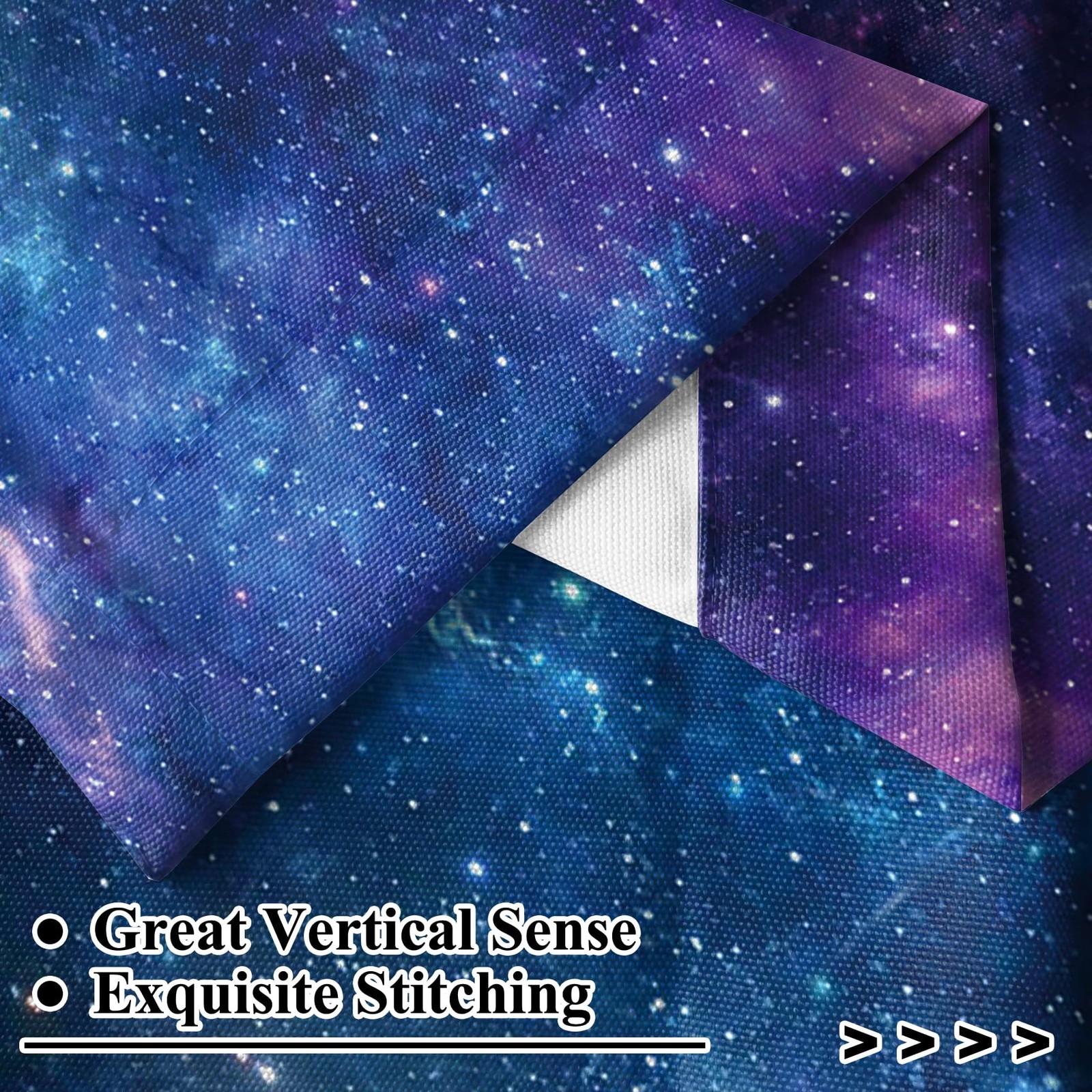 Renaiss 42 X 63 Inch Galaxy Nebula Curtains Outer Space Blue Rod Pocket