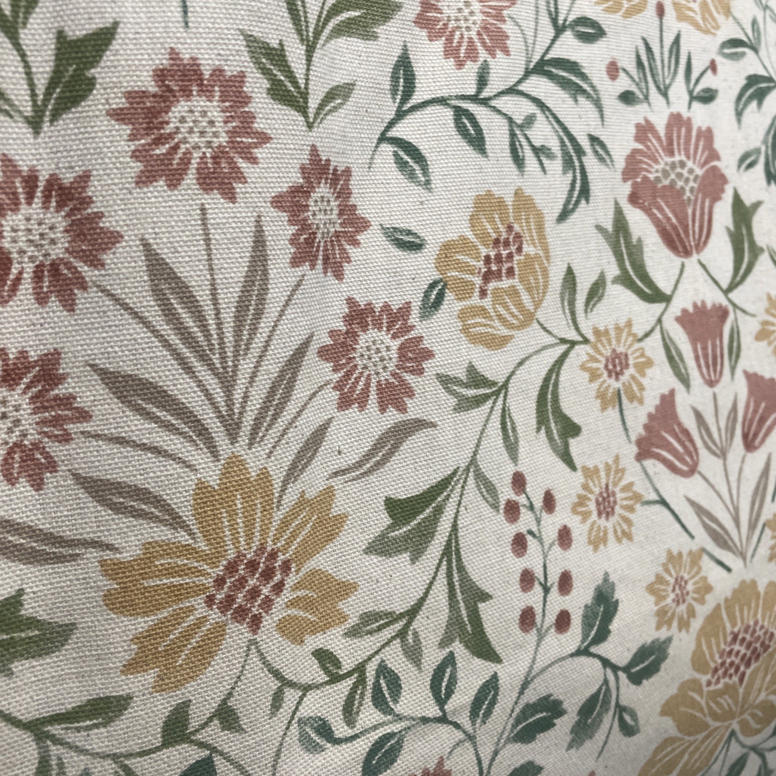 Nicole Miller Floral Jacobean Cotton Two Back Tab Window Panels – New – 50 x 96”