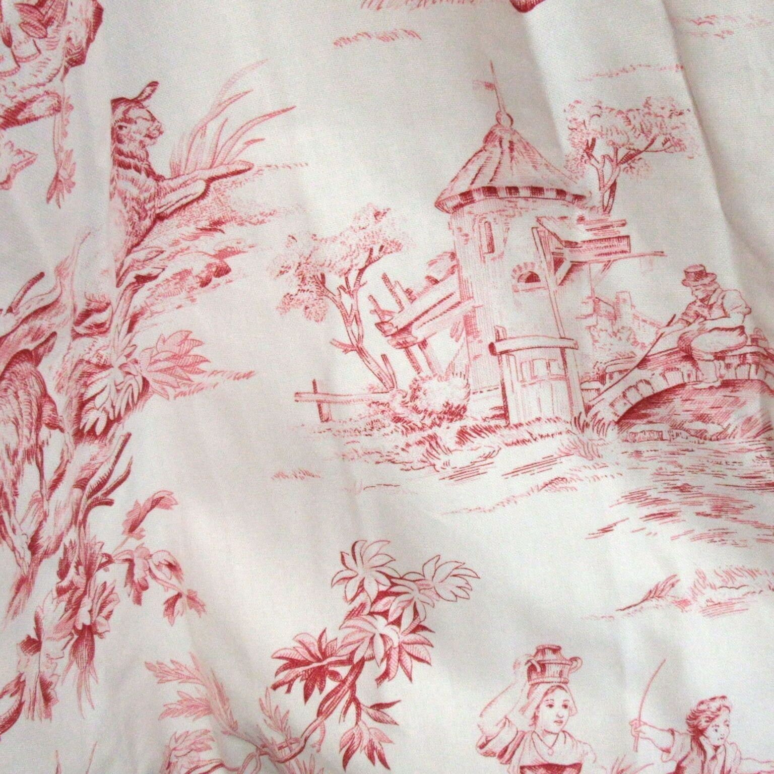 Covington Toile Custom 2pc 60 x 54 Cornice Mount Pleat Drapery Panel Set