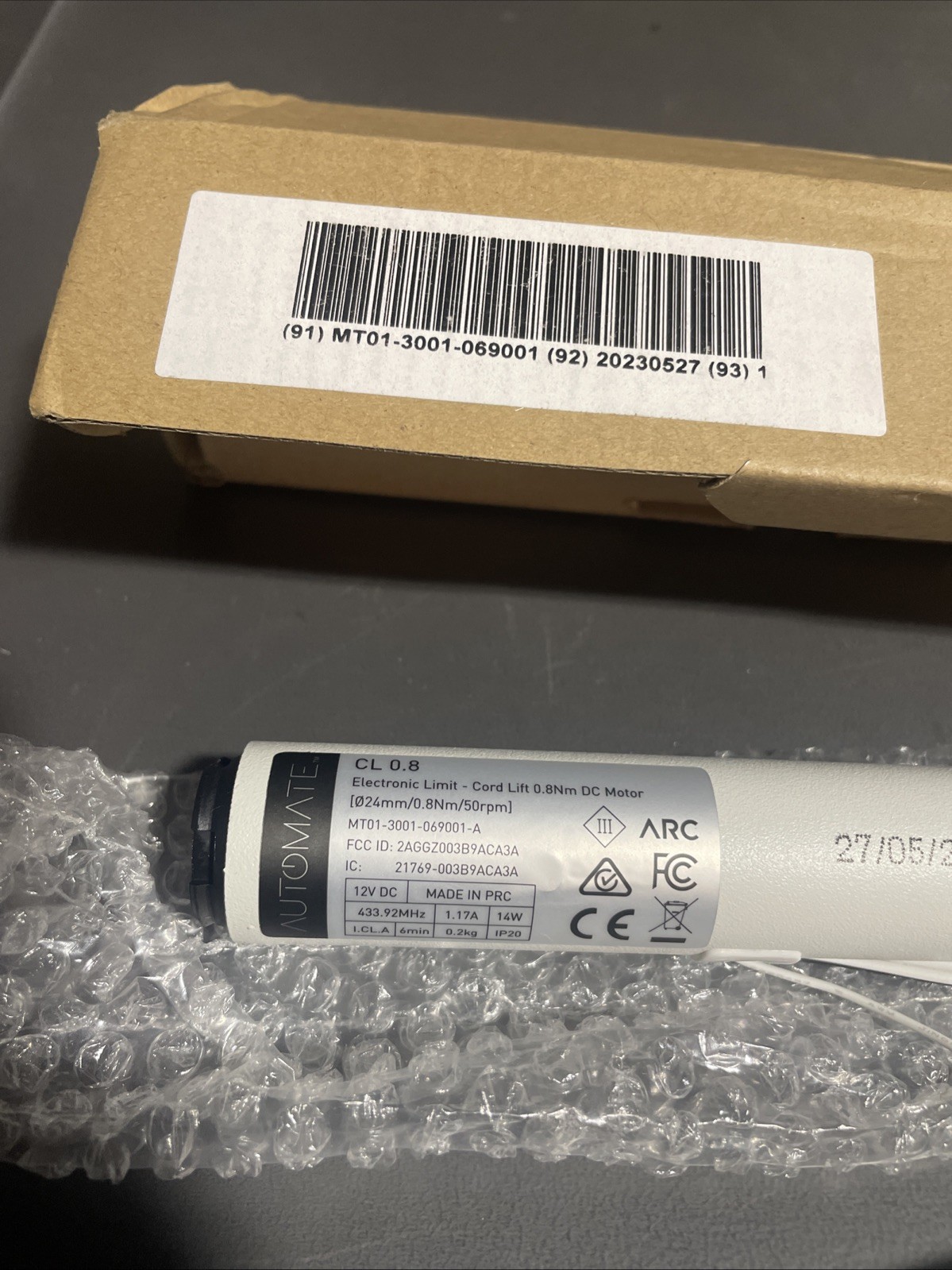Rollease Automate Cordlift DC Motor .8NM MT01-3001-069001