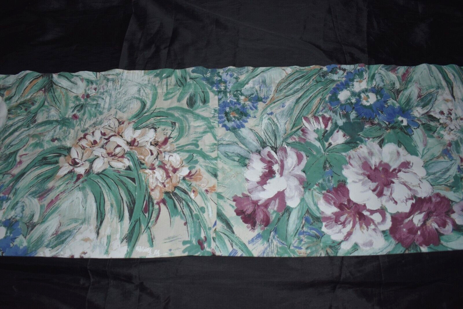 NICE Floral Valance Window Treatment Unbranded 14.5″W x 103″L Green Blue Purple